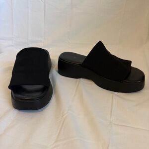 Chunky Black Platform Slide Sandals Women 7 Lug Sole 90s Y2K Edgy Summer Grunge